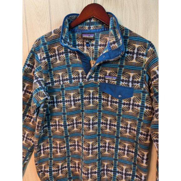 Patagonia Synchilla Snap-T Fleece Pullover Snow Beam Blue Womens Sz Small S New - Picture 2 of 8
